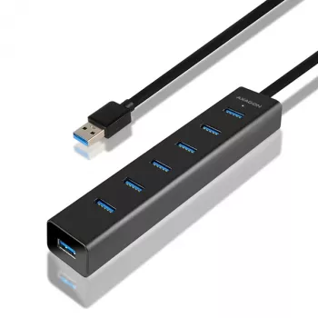Axagon HUE-SA7BP 7x USB 3.0 ALU NABÍJACÍ HUB čierny vrátane napájacieho zdroja