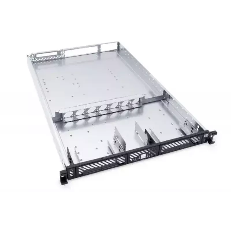 Alphacool ES 1U 19-palcová serverová rack skriňa, pripravená na vodné chladenie, Čierna/Sivá