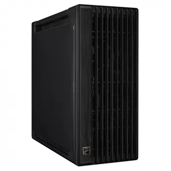 PC skriňa ASUS ProArt PA602 Wood Edition Midi Tower čierna — podpora EATX, 45 cm GPU, 19 cm napájací zdroj/chladič, 8 pozícií pre HDD, USB-C