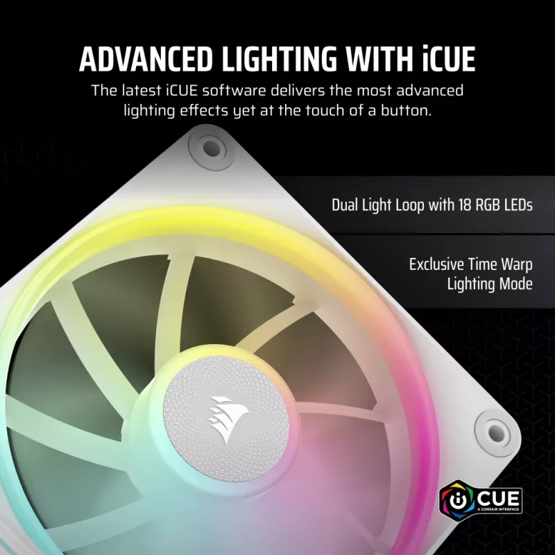 CORSAIR Icue Link Lx120 RGB 120mm Pwm ventilátor štartovacia sada - biela