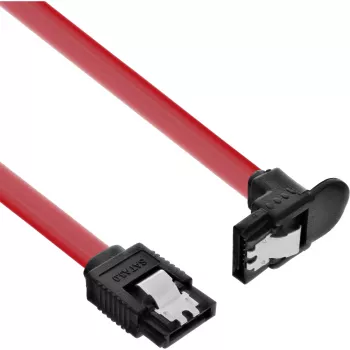 InLine SATA 6Gb/s kábel so západkami zahnutý 0,3m