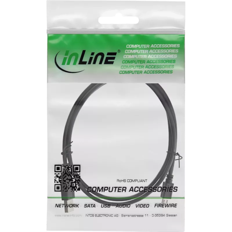 InLine Micro-USB 2.0 kábel USB Type-A samec / Micro-B samec, čierny, 1,5 m