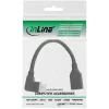 InLine DisplayPort 1.4 adaptérový kábel M/F, 8K4K, zahnutý doľava, čierny/zlatý, 0,15m