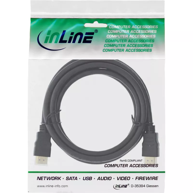 InLine High Speed HDMI kábel s Ethernet Premium 4K2K samec / samec čierny 0,5 m