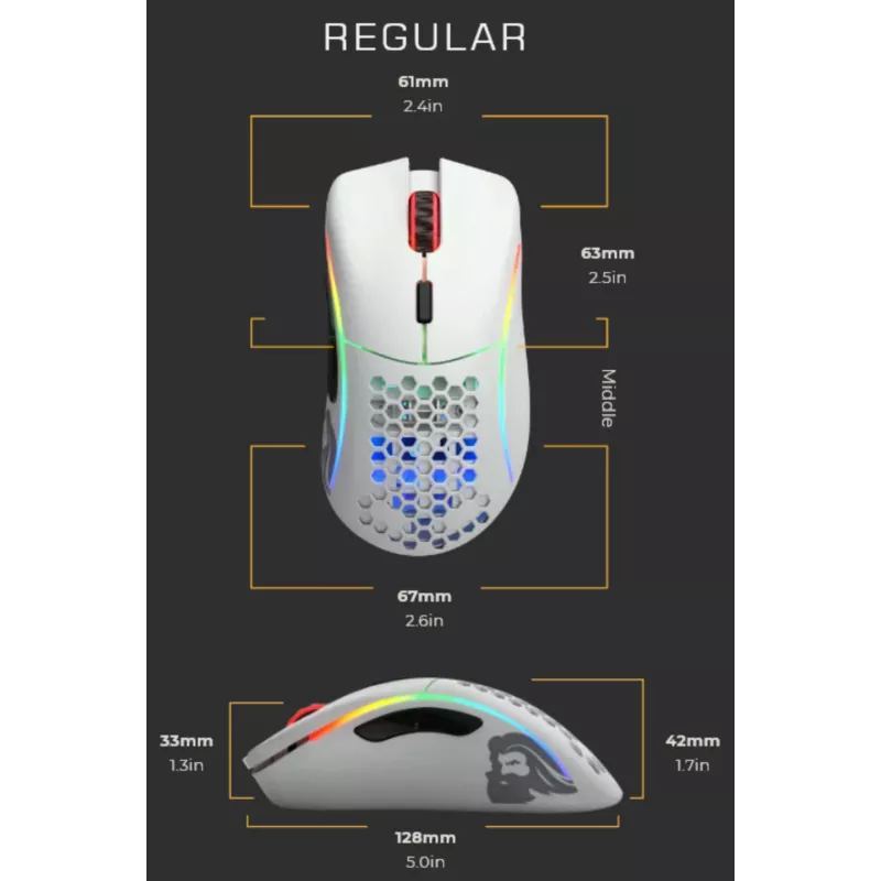 Glorious Gaming Glorious Model D myš Regular (White)