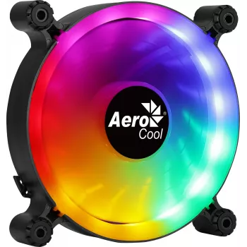 AEROCOOL 120 mm PC skriňový ventilátor SPECTRO12 RGB, 12 V, 1000 ot/min, 3,6 W, Molex, antivibračný, klzné ložisko, čierna