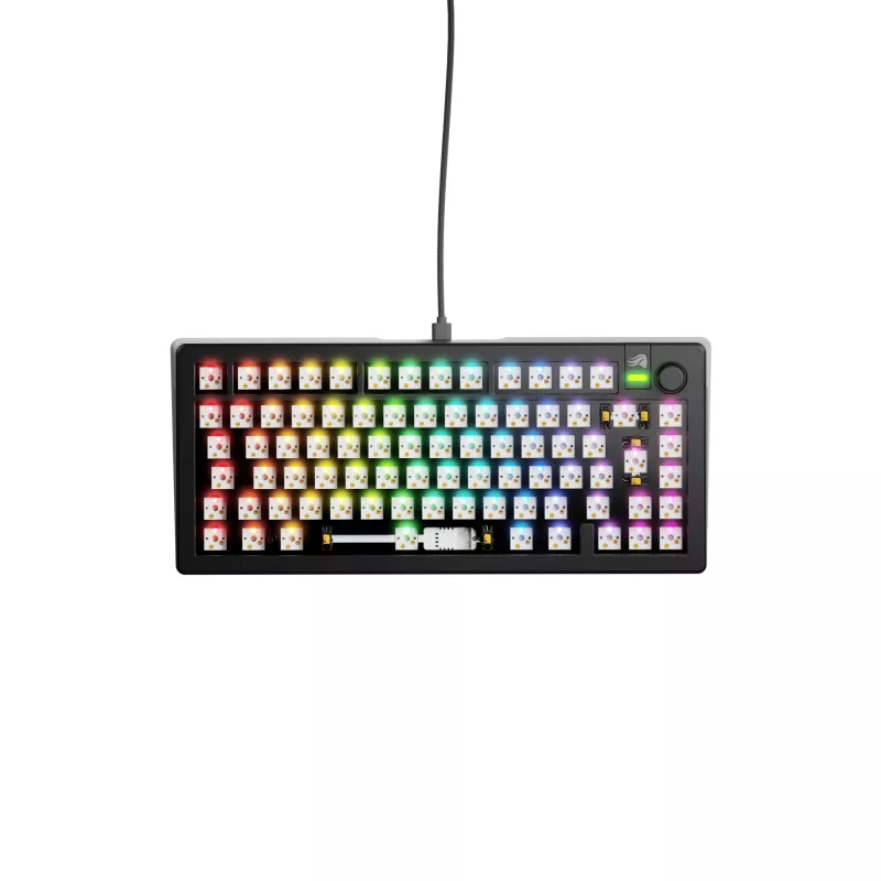 Glorious Gaming GMMK 3 75% Barebones káblová čierna – ISO, 75%, káblová, USB, RGB-LED, čierna