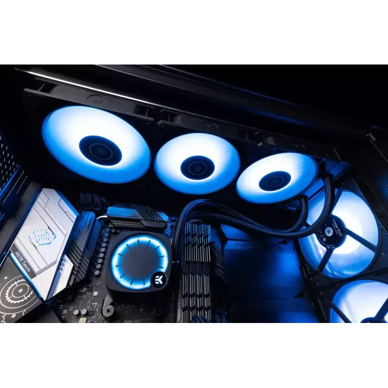Kvapalinový chladič EK Water Blocks Nucleus AIO CR360 Lux D-RGB 12 cm čierny