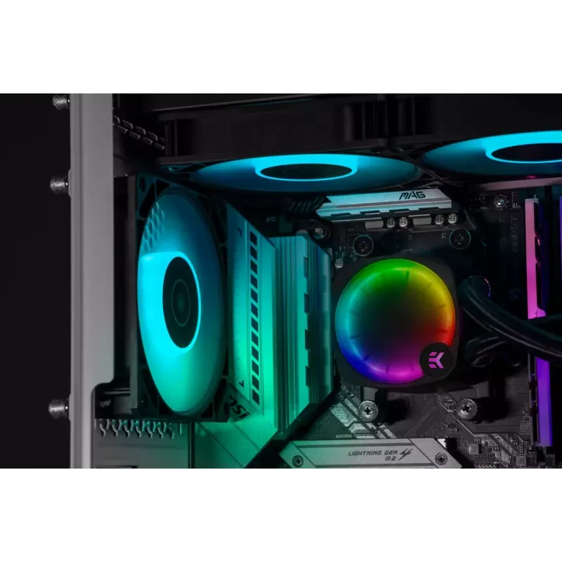 Kvapalinový chladič EK Water Blocks Nucleus AIO CR360 Lux D-RGB 12 cm čierny