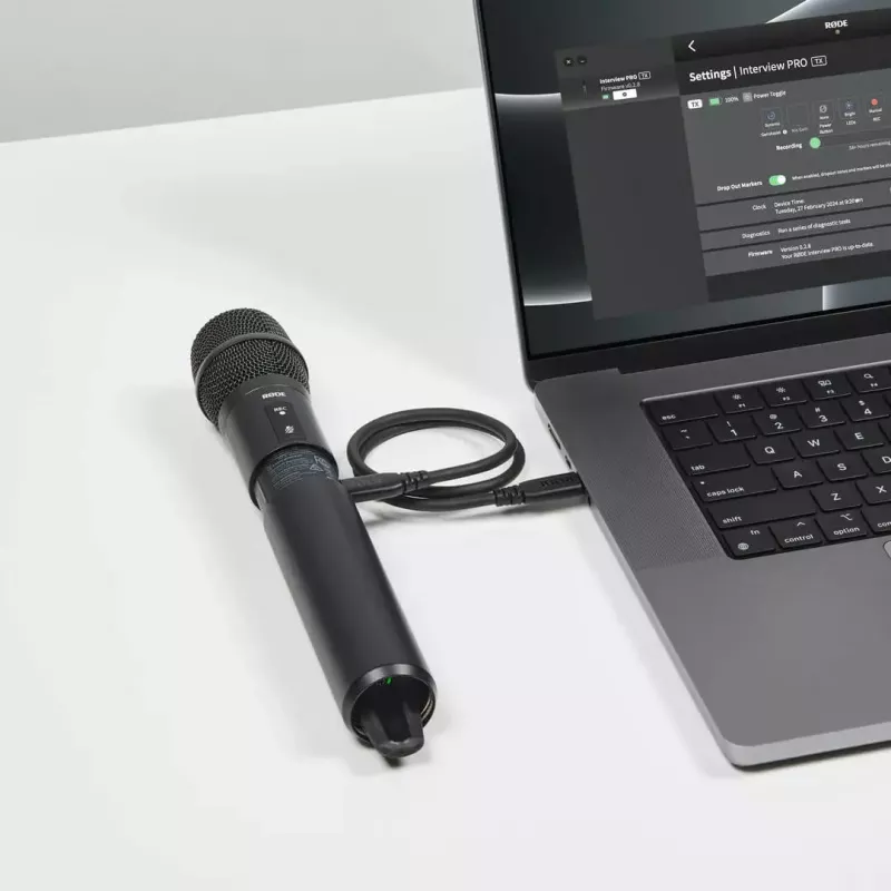 RØDE Interview PRO bezdrôtový kondenzátorový mikrofón, USB-C, 20 Hz–20 kHz, čierny