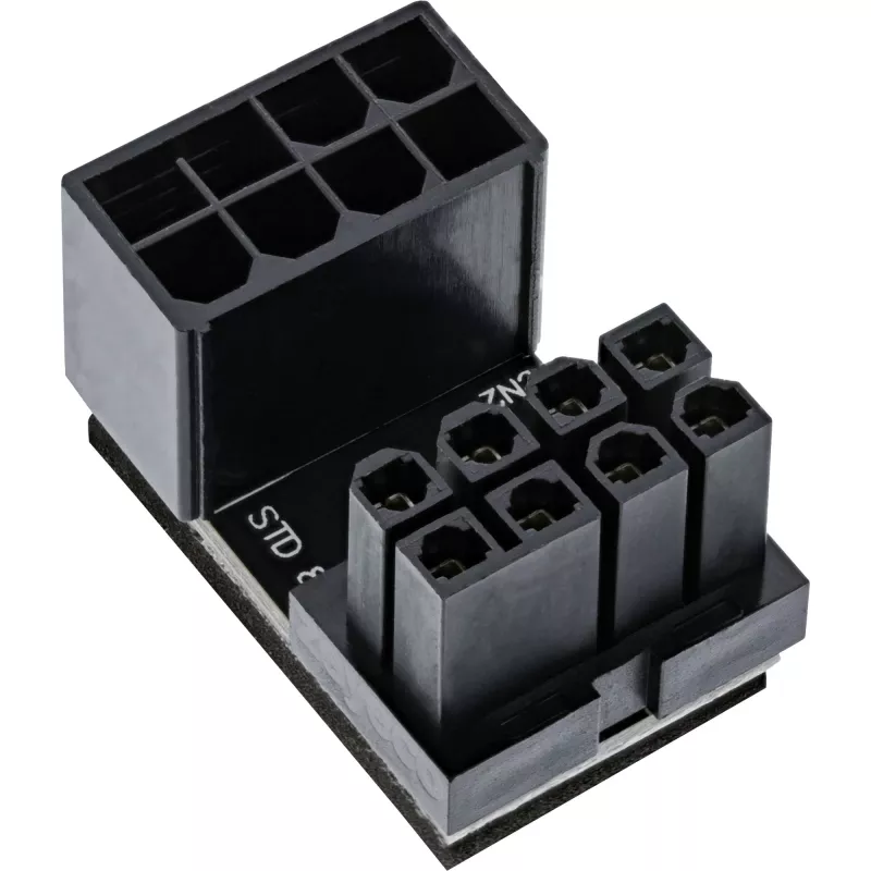 InLine Interný napájací adaptér 180° ATX 8-pin konektor samec konektor samica čierny 26638E