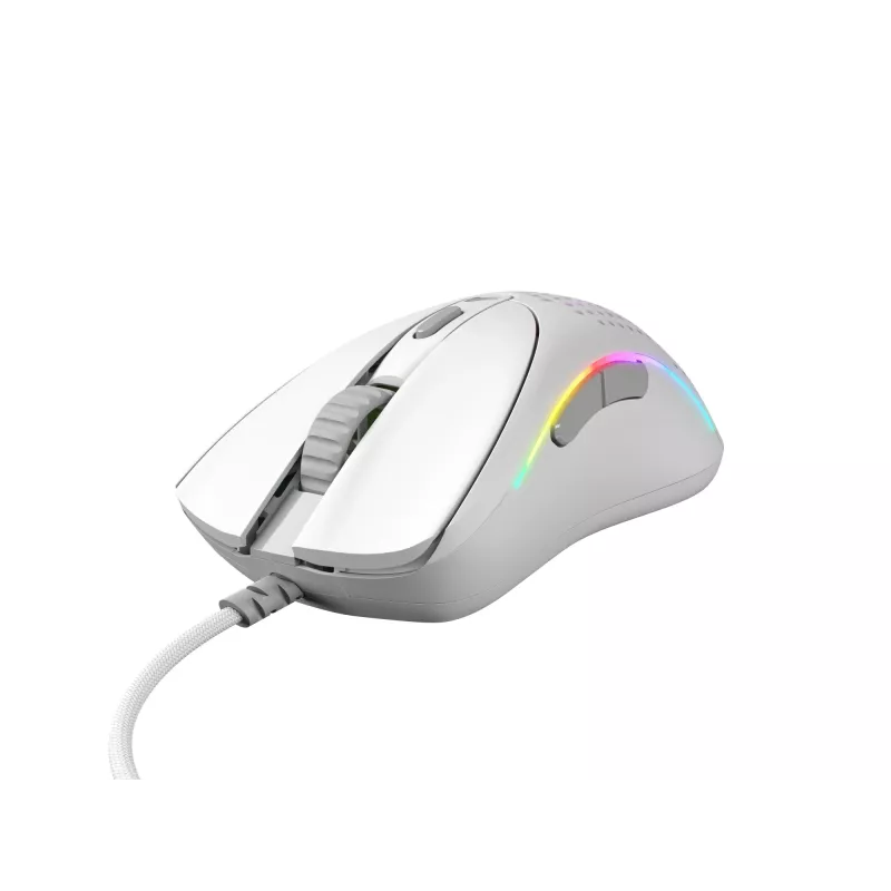 Glorious Gaming Glorious Model D 2 Wired – matná biela, pravá ruka, optická, USB Type-A, 26000 DPI, biela