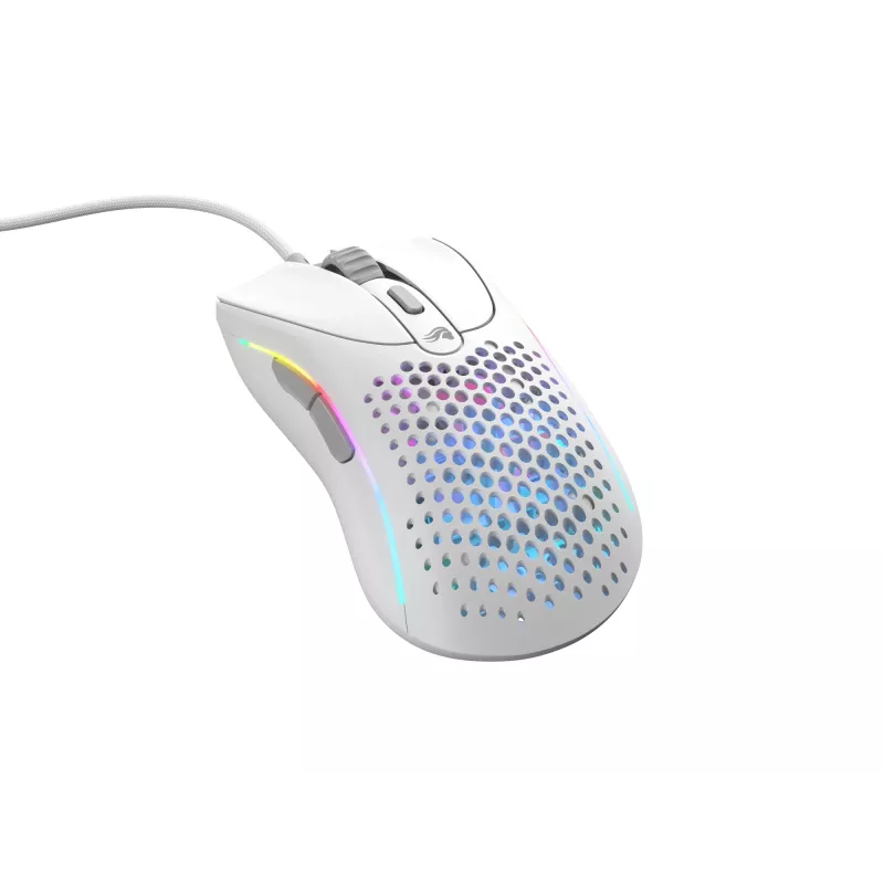 Glorious Gaming Glorious Model D 2 Wired – matná biela, pravá ruka, optická, USB Type-A, 26000 DPI, biela
