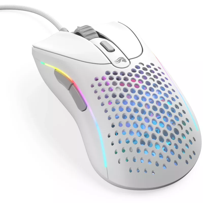 Glorious Gaming Glorious Model D 2 Wired – matná biela, pravá ruka, optická, USB Type-A, 26000 DPI, biela