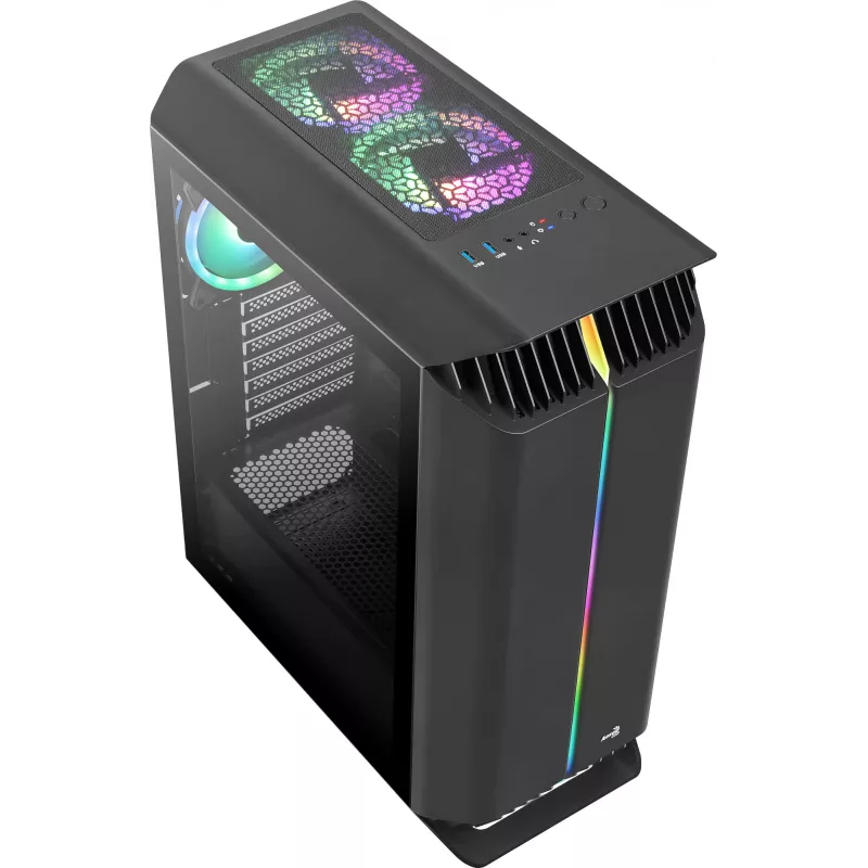Aerocool GLADIATOR DUO ATX herná skriňa 3x ARGB 12cm ventilátory, Midi Tower, PC, čierna, ATX, micro ATX, Mini-ITX, ABS, SPCC, Gaming