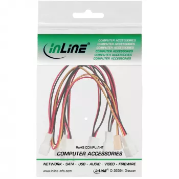 InLine adaptér kábel ventilátora Y kábel 3pol Molex konektor samica / 6x 3pol Molex konektor samec