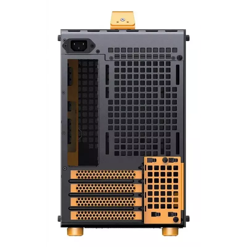 Počítačová skriňa JONSPLUS MATX Handle Case Z20 – čierno-oranžová