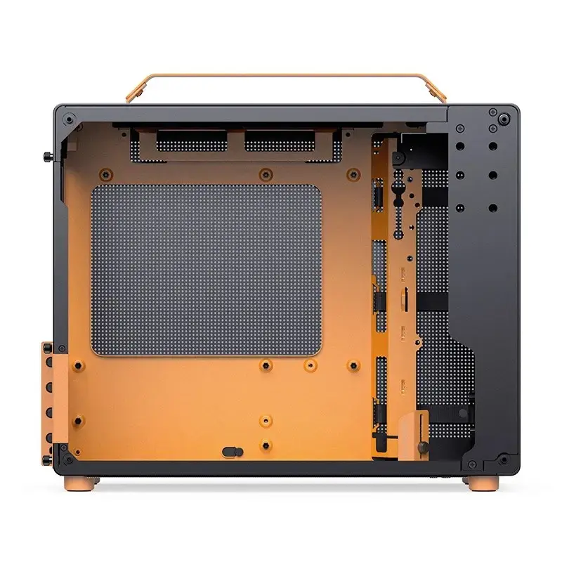 Počítačová skriňa JONSPLUS MATX Handle Case Z20 – čierno-oranžová