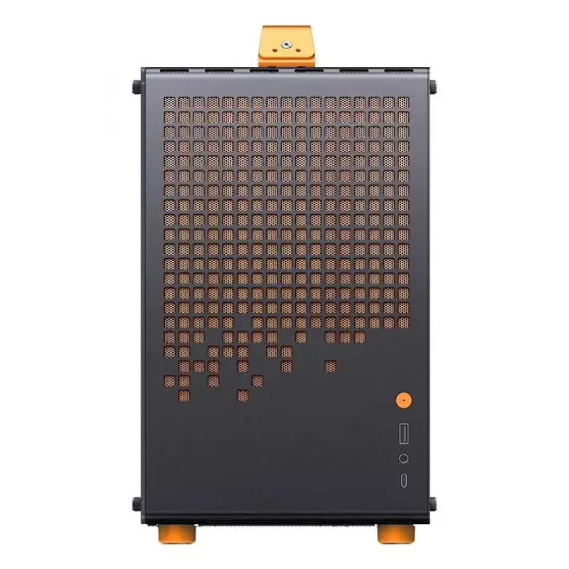 Počítačová skriňa JONSPLUS MATX Handle Case Z20 – čierno-oranžová