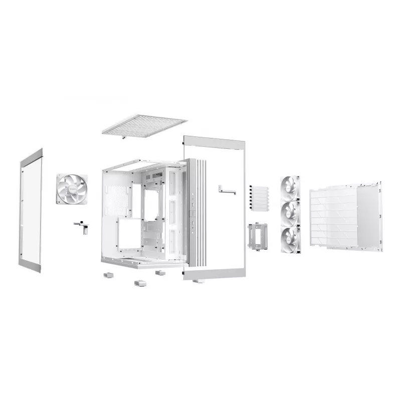 be quiet! Light Base 600 LX BGW68 počítačová skriňa Midi Tower, ATX, bočné okno z tvrdeného skla, ARGB, USB-C, podpora 360 mm chladiča, biela
