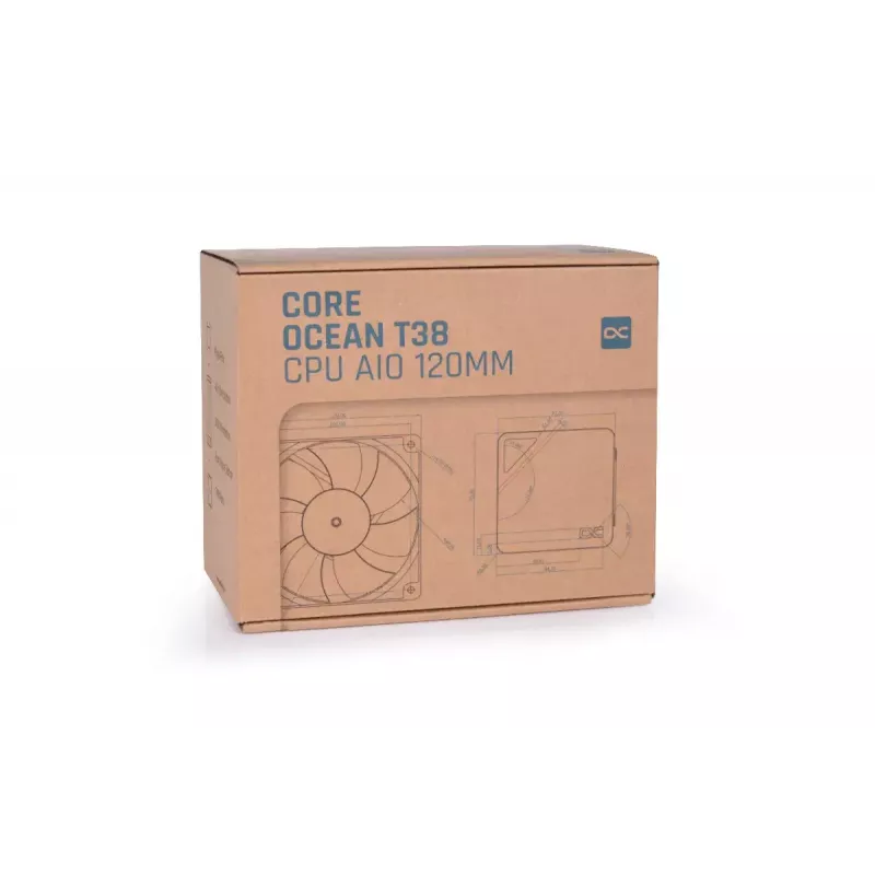 Sada kvapalinového chladenia Alphacool T38 12 cm čierna 2500 RPM hydraulická