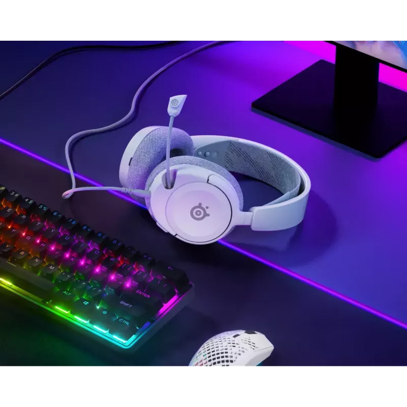 SteelSeries Arctis Nova 1 61607 drôtový herný headset, 3,5 mm jack, mikrofón na ramienku, biely