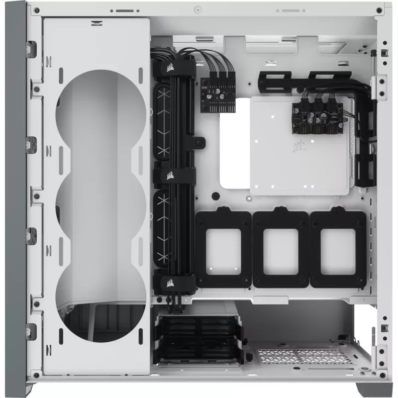 CORSAIR iCUE 5000X RGB - Tempered Glass Mid-Tower ATX PC Smart Case - biela