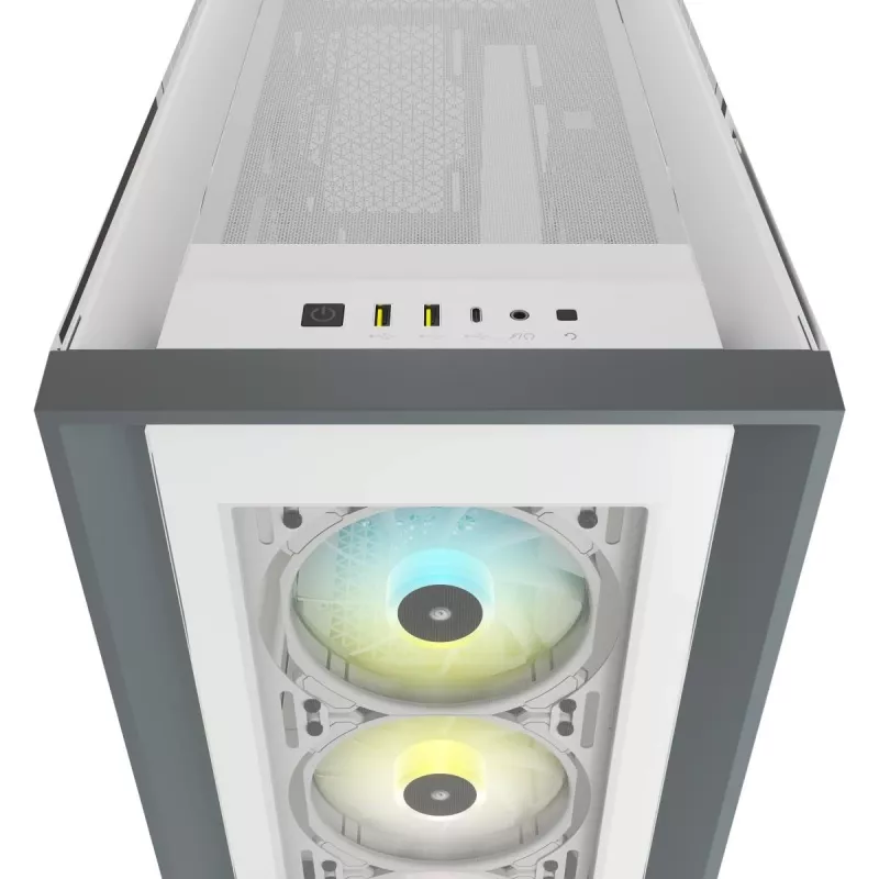 CORSAIR iCUE 5000X RGB - Tempered Glass Mid-Tower ATX PC Smart Case - biela