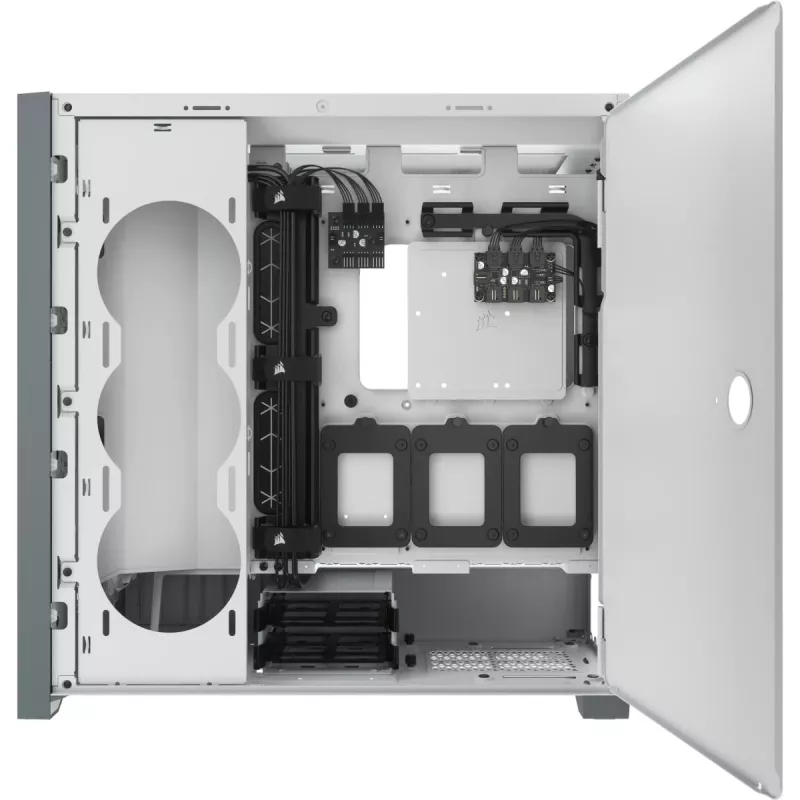 CORSAIR iCUE 5000X RGB - Tempered Glass Mid-Tower ATX PC Smart Case - biela