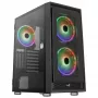 AeroCool Graphite v3 (Graphite-G-BK-v3) ACCM-PB24133.11 skriňa Midi Tower, ATX/MicroATX/Mini-ITX, bočný panel z tvrdeného skla, bez zdroja, čierna