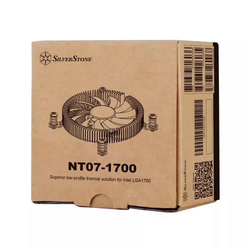 SilverStone SST-NT07-1700 nízkoprofilový vzduchový chladič CPU, 80 mm, 1500–3600 ot./min., čierny