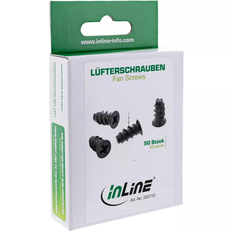 InLine skrutky ventilátora 5,0x10,0mm čierne 50 ks