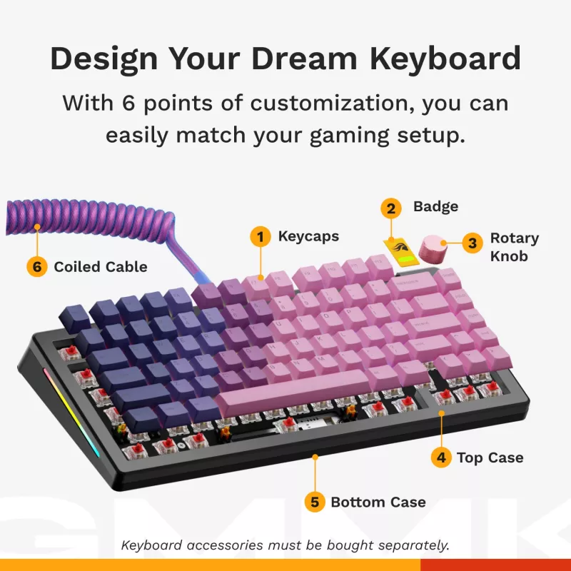 Glorious Gaming GMMK 3 PRO 75% Prebuilt Wired čierna - US, káblová, USB, mechanická, QWERTY, RGB LED, čierna