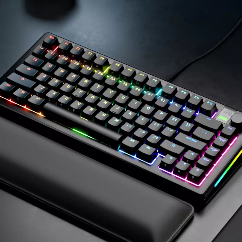 Glorious Gaming GMMK 3 PRO 75% Prebuilt Wired čierna - US, káblová, USB, mechanická, QWERTY, RGB LED, čierna