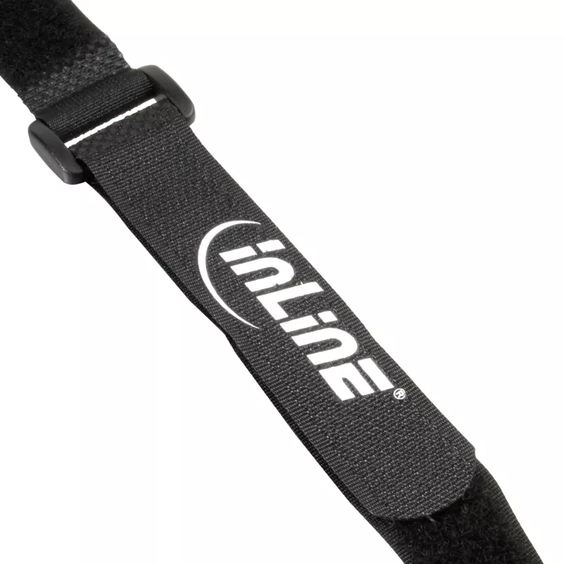 InLine káblové pásky na suchý zips 20×200 mm, balenie 10 ks, čierna