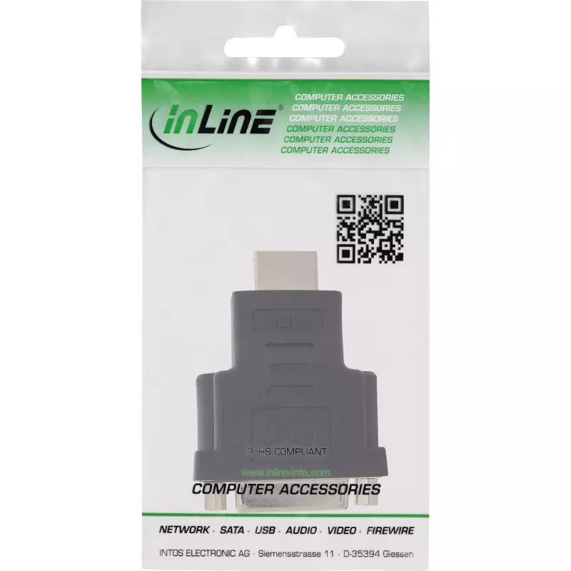 InLine HDMI na DVI adaptér konektor samec / 24+1 konektor samica pozlátený, 4K2K
