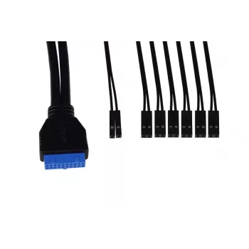 Alphacool ES predný I/O panel s USB 3.0 a sadou káblov pre serverové skrinky (25057)