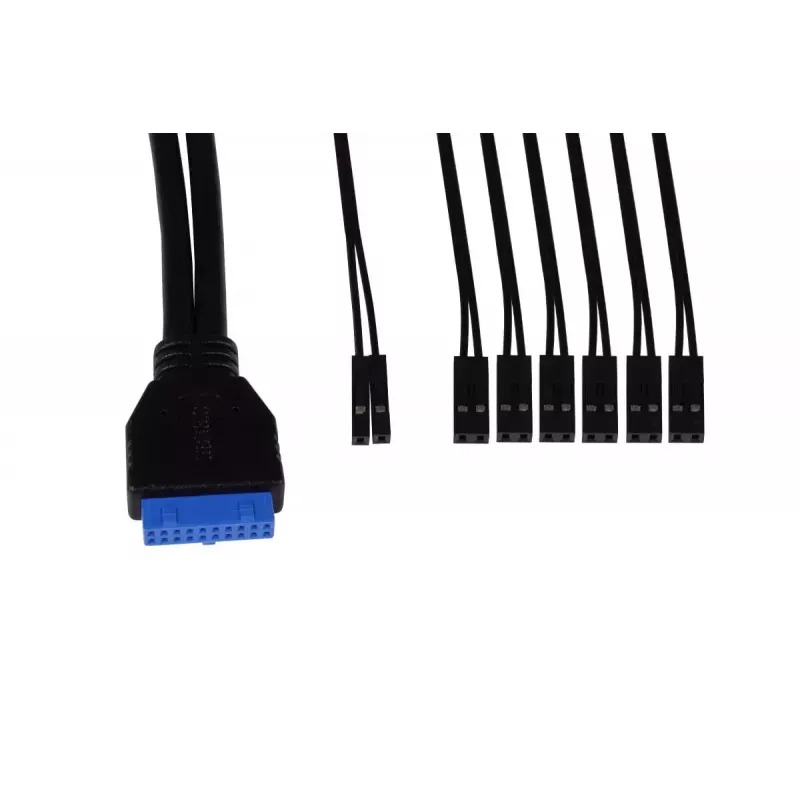 Alphacool ES predný I/O panel s USB 3.0 a sadou káblov pre serverové skrinky (25057)