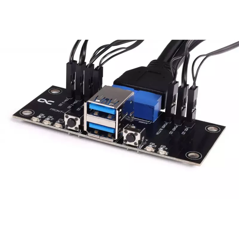 Alphacool ES predný I/O panel s USB 3.0 a sadou káblov pre serverové skrinky (25057)