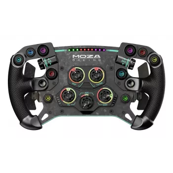 Moza Racing GS V2P volant, volant, káblový & bezdrôtový, čierna, plast vystužený uhlíkovými vláknami (CFK), uhlíkové vlákno, koža, mikrovlákno, rýchloupínanie, batéria