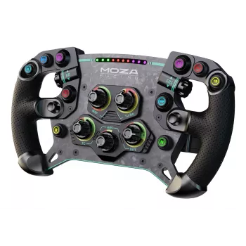 Moza Racing GS V2P volant, volant, káblový & bezdrôtový, čierna, plast vystužený uhlíkovými vláknami (CFK), uhlíkové vlákno, koža, mikrovlákno, rýchloupínanie, batéria