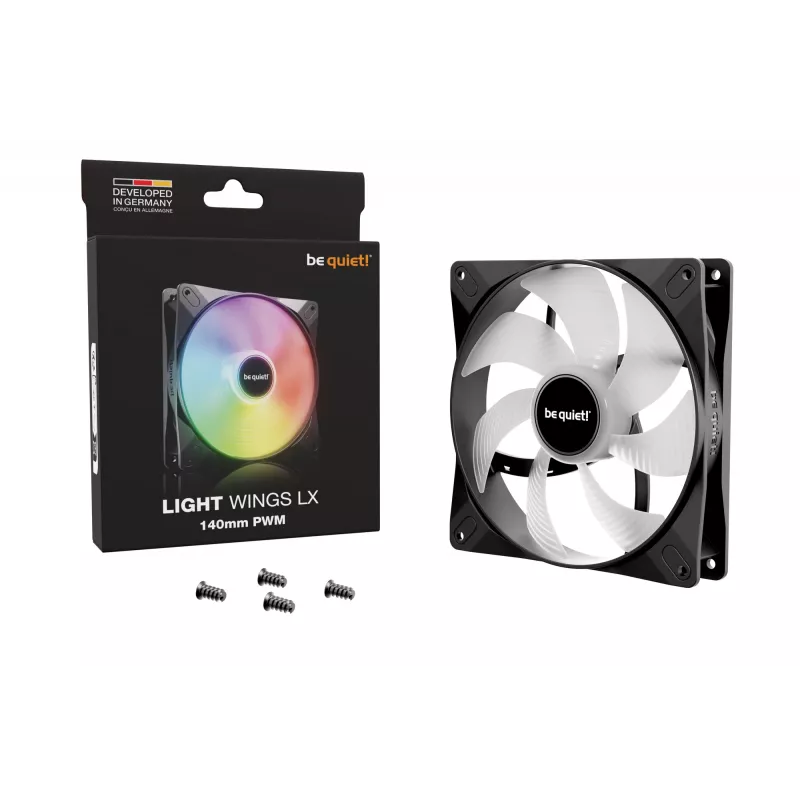 be quiet! LIGHT WINGS LX 140mm PWM skriňový ventilátor 14 cm čierny 1 ks