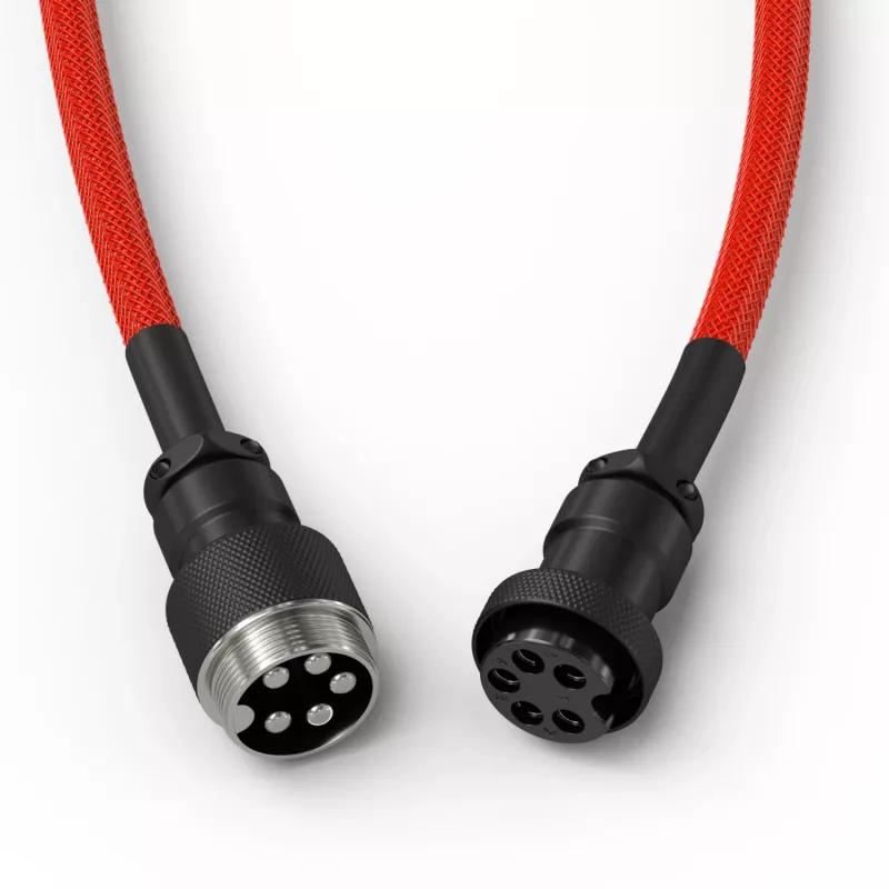 Špirálový USB kábel GLORIOUS pre GMMK Crimson Red — odnímateľný kábel klávesnice, špirálový dizajn