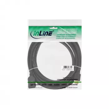 InLine HDMI kábel, High Speed HDMI kábel, M/F, čierny, zlaté kontakty, 1 m
