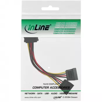 InLine SATA Y napájací kábel SATA samica / 2x SATA samec 0,15 m