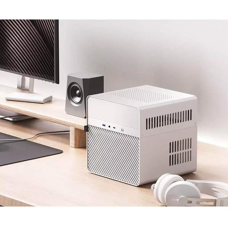 Jonsbo N2 skriňa NAS Mini-ITX, kocka, hliník/oceľ, biela