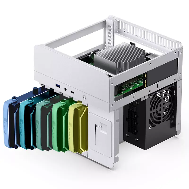 Jonsbo N2 skriňa NAS Mini-ITX, kocka, hliník/oceľ, biela