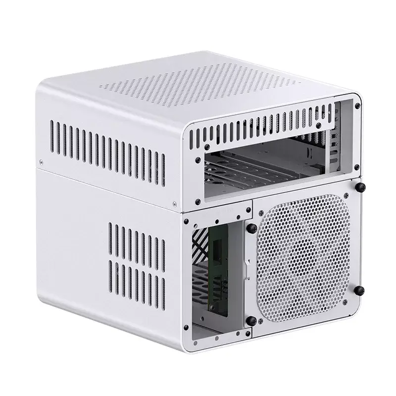 Jonsbo N2 skriňa NAS Mini-ITX, kocka, hliník/oceľ, biela