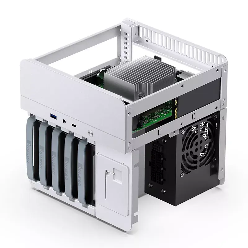 Jonsbo N2 skriňa NAS Mini-ITX, kocka, hliník/oceľ, biela
