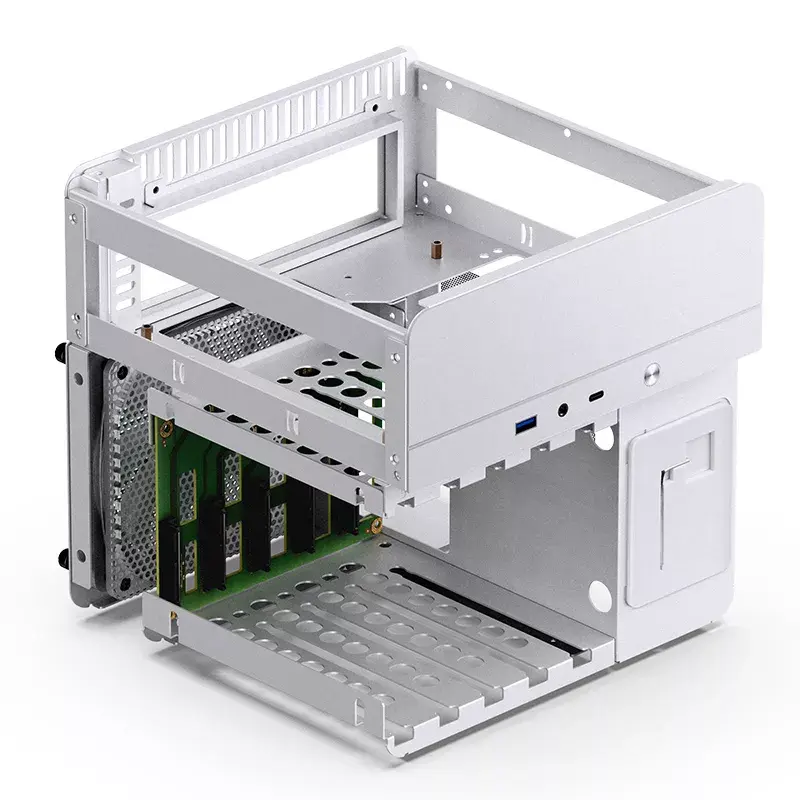 Jonsbo N2 skriňa NAS Mini-ITX, kocka, hliník/oceľ, biela